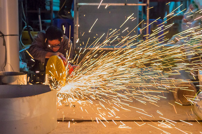 Cutting heavy material with a chop saw