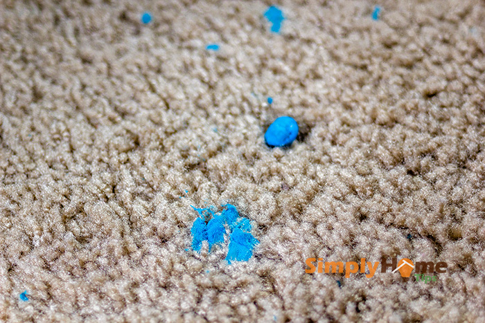 Blu-Tack Putty sticks into carpets