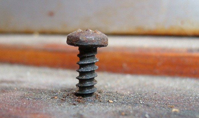 A rusty Rounded Off Bolt