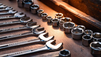 Wrenches on a table